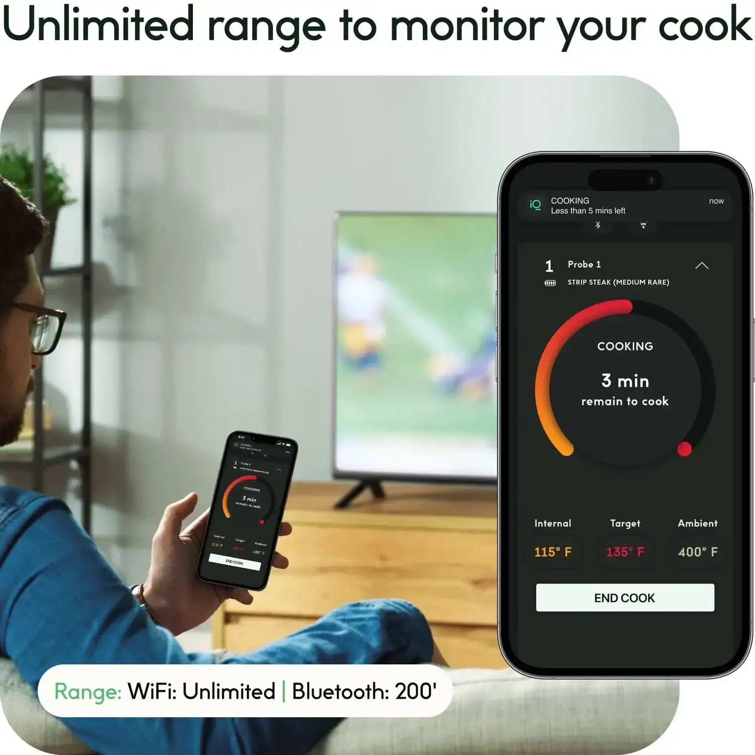 CHEF iQ Smart Wireless Meat Digital Cooking Thermometer - photo 3