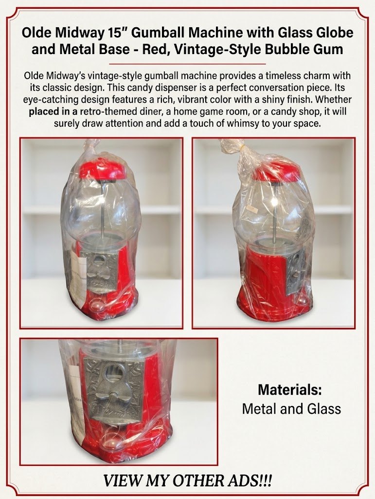 Olde Midway 15" Gumball Machine