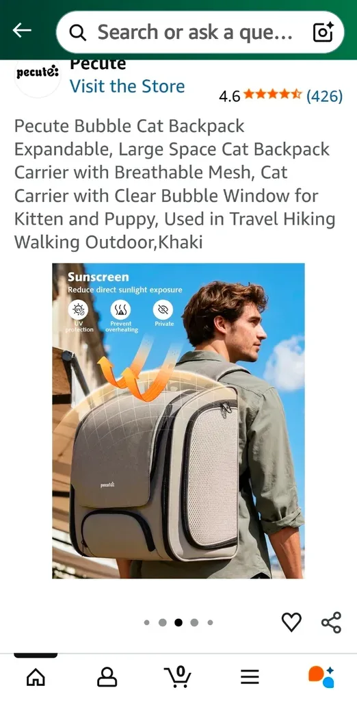 Pecute Expandable Bubble Pet Backpack Carrier_ NEW - photo 4