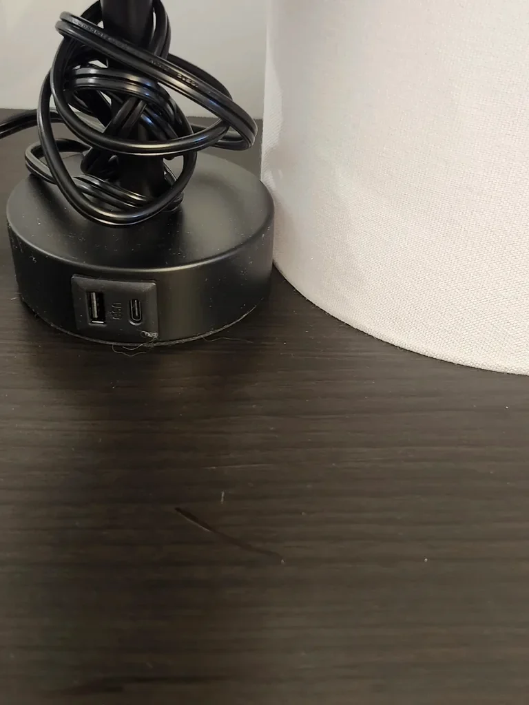 Set of 2 Black Table Lamp with USB Charging Ports - photo 4