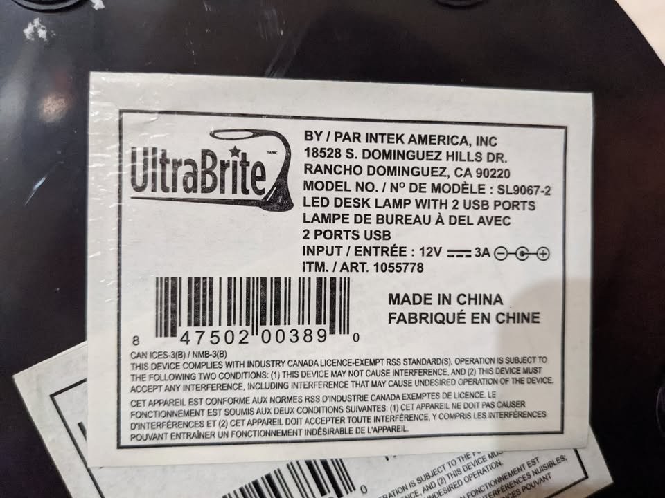 Ultrabrite LED Desk Lamp With 2 USB Ports SL9067 White - photo 3