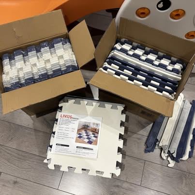 LIVINGbasics Interlocking Foam Floor Tiles - 3 Boxes