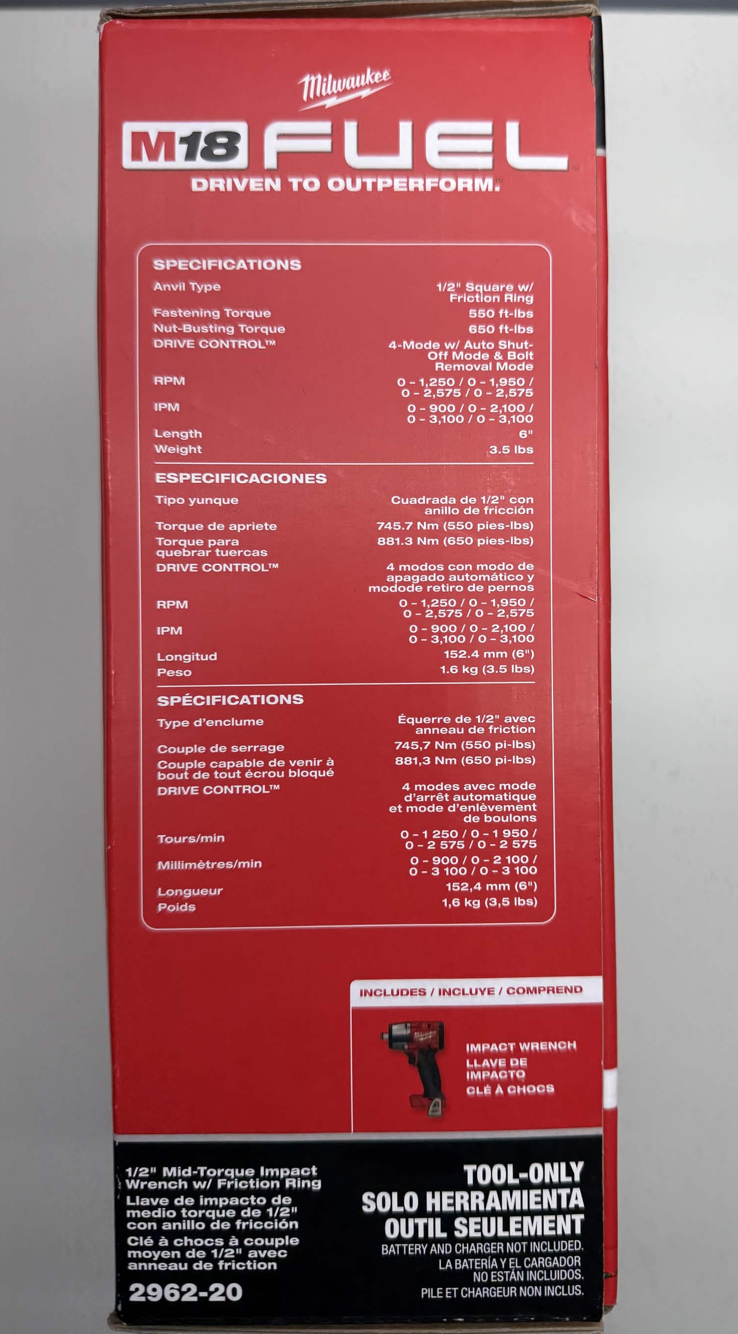 Milwaukee M18 1/2" Impact Wrench - photo 2