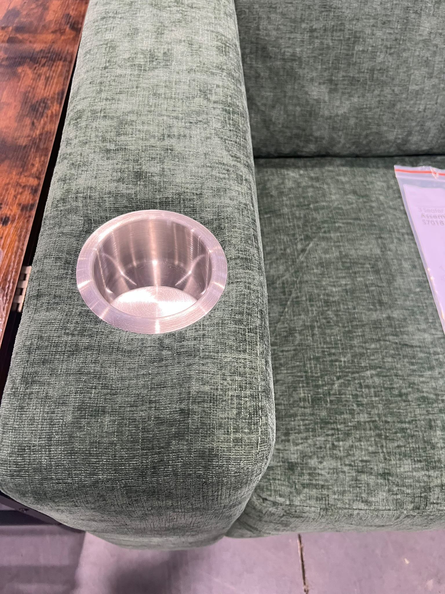 Green Fabric Sofa with Cup Holder & USB Port - Brand New $499 - photo 5