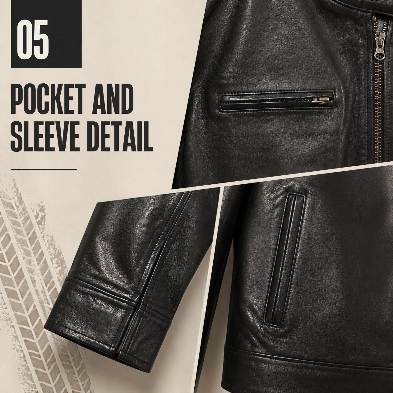 JKT-063 — Men's Dodge leather moto jacket — brand new, size 2XL - photo 4