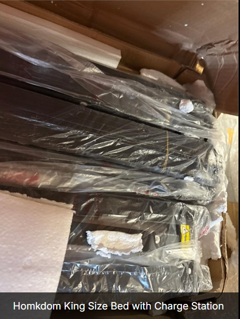 Homkdom King Size Bed with Charge Station (originally $250) - photo 4