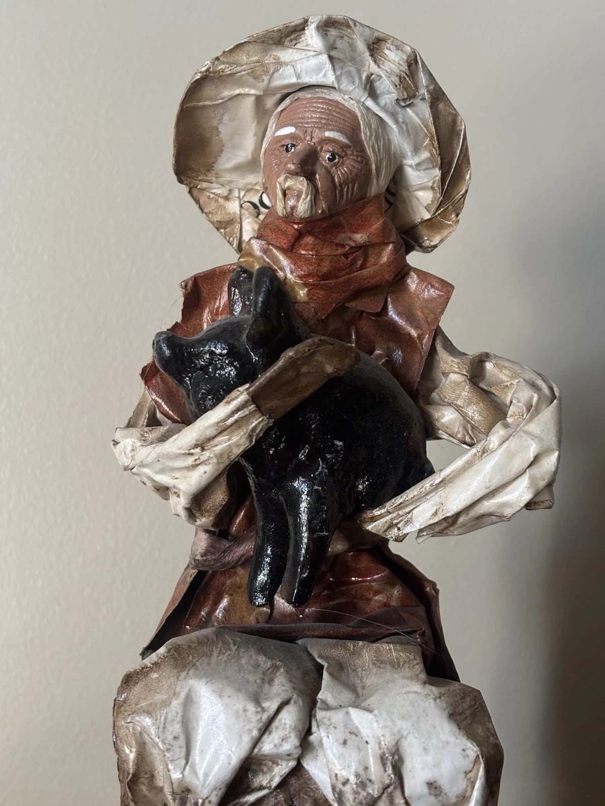 Mexican Folk Art Paper Mache Farm Couple Figurines - photo 3