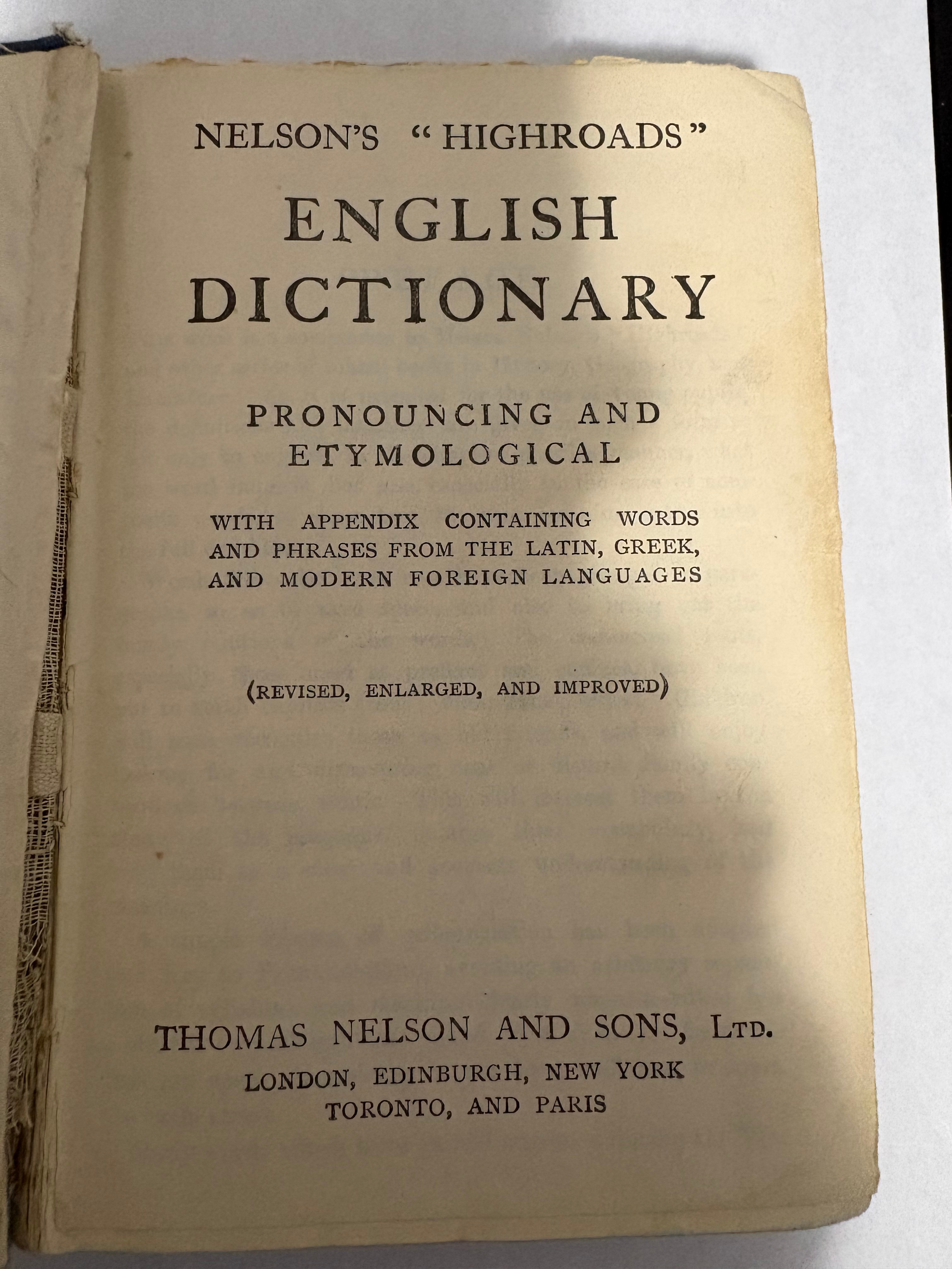 Vintage Nelson's Highroads English Dictionary 1926 - photo 2