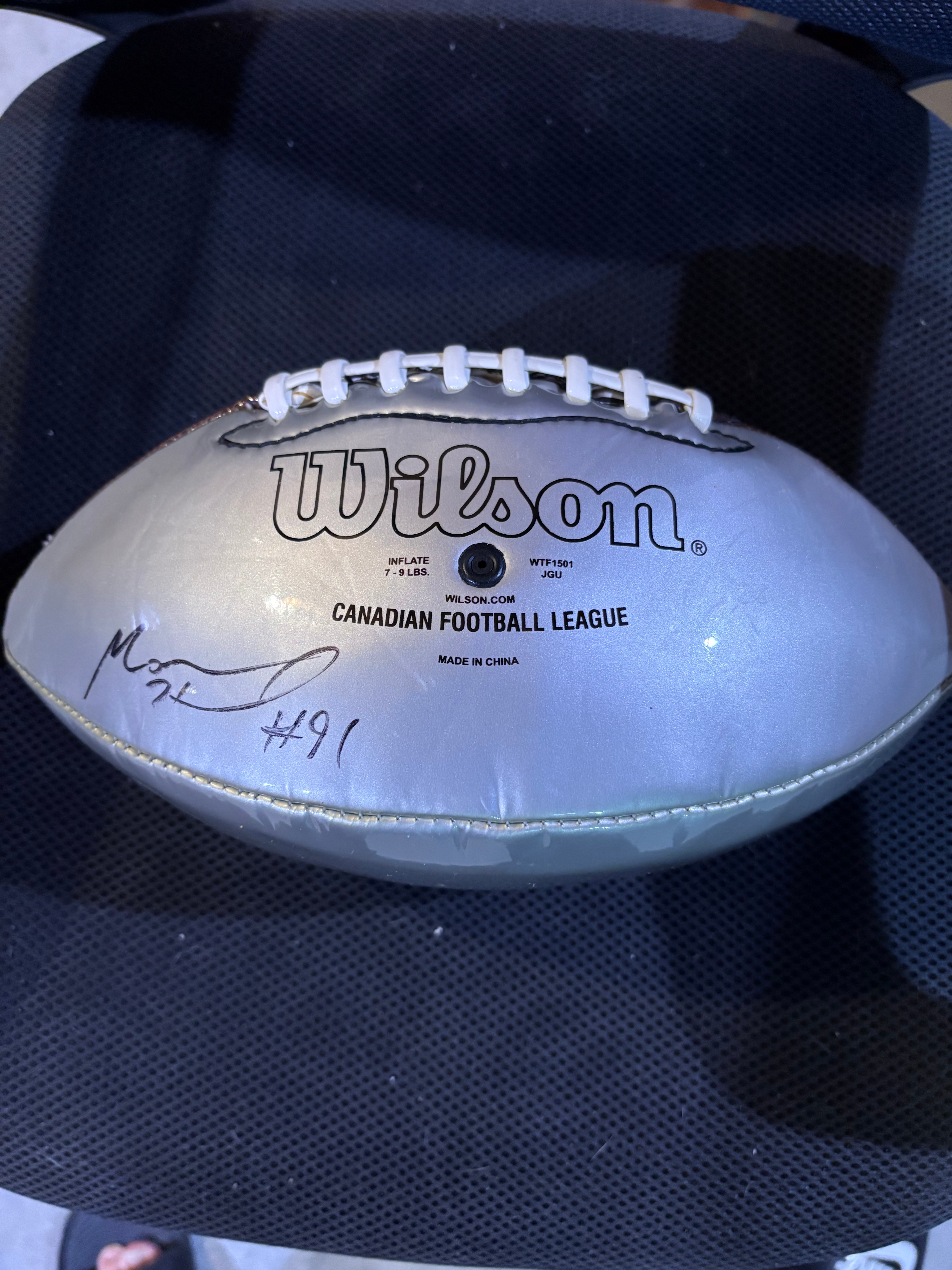 Wilson Edmonton Eskimos CFL Football Signed