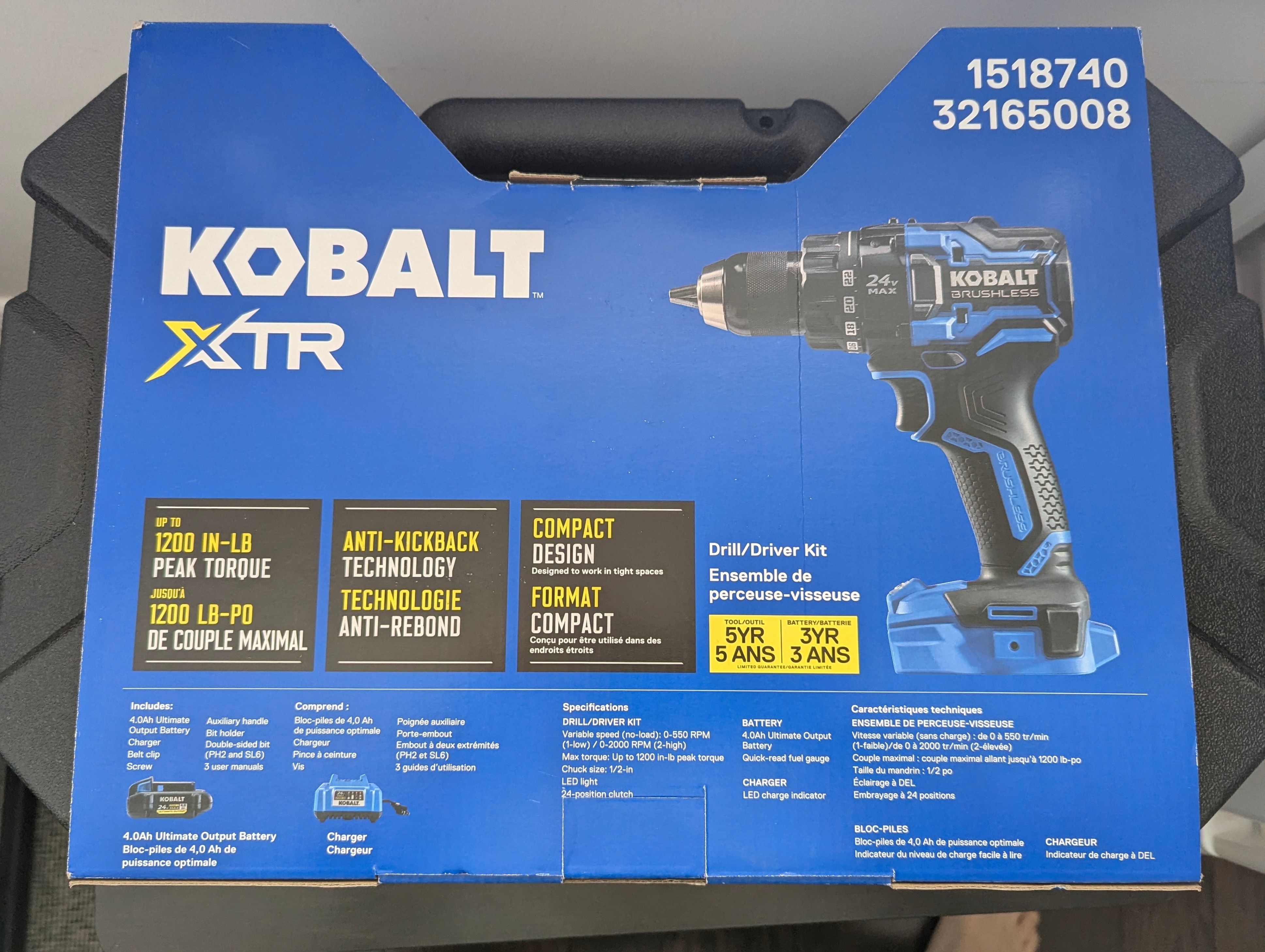 Kobalt XTR 24V Max Brushless Drill/Driver Kit - NEW - photo 3