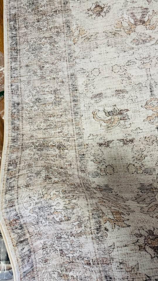 New - 8x10 Washable Area Rug / Carpet - Light Brown Vintage - photo 2