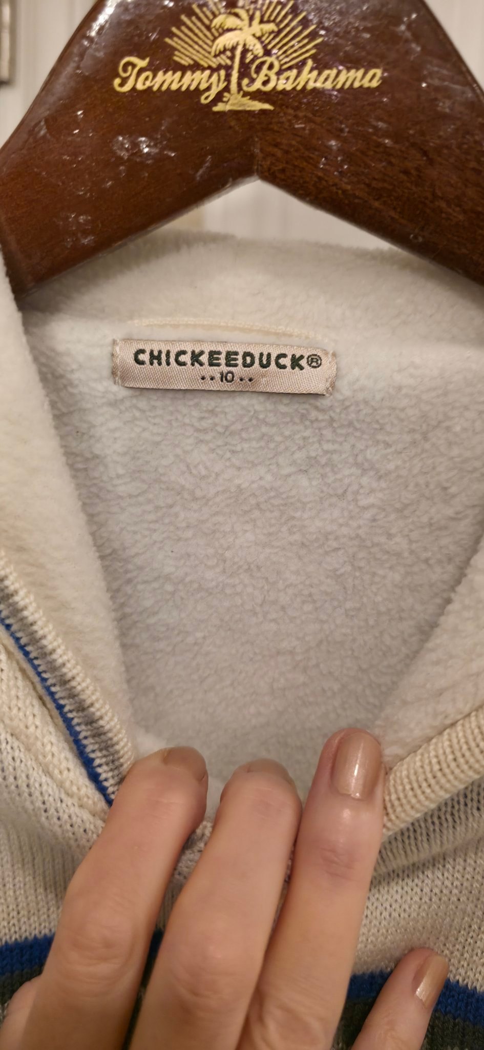 Kids Chickeeduck fair-isle knit cardigan with hood size 10 - photo 3