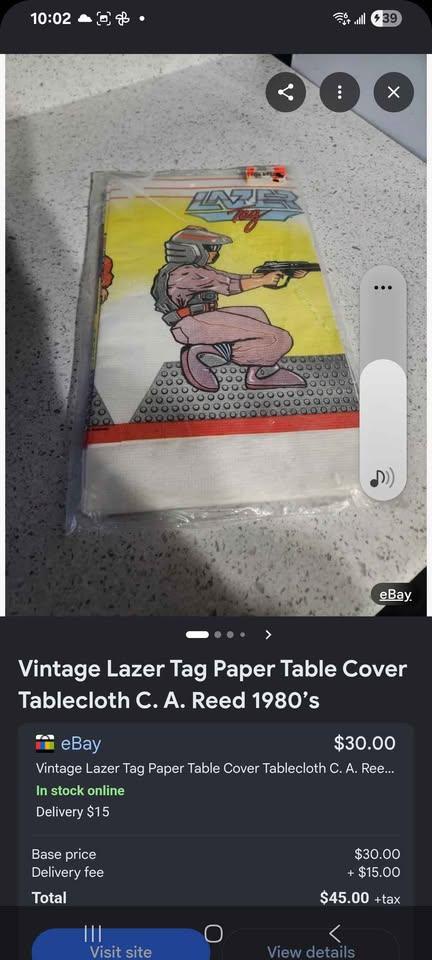 1986 Lazer Tag paper table cover sealed - photo 5