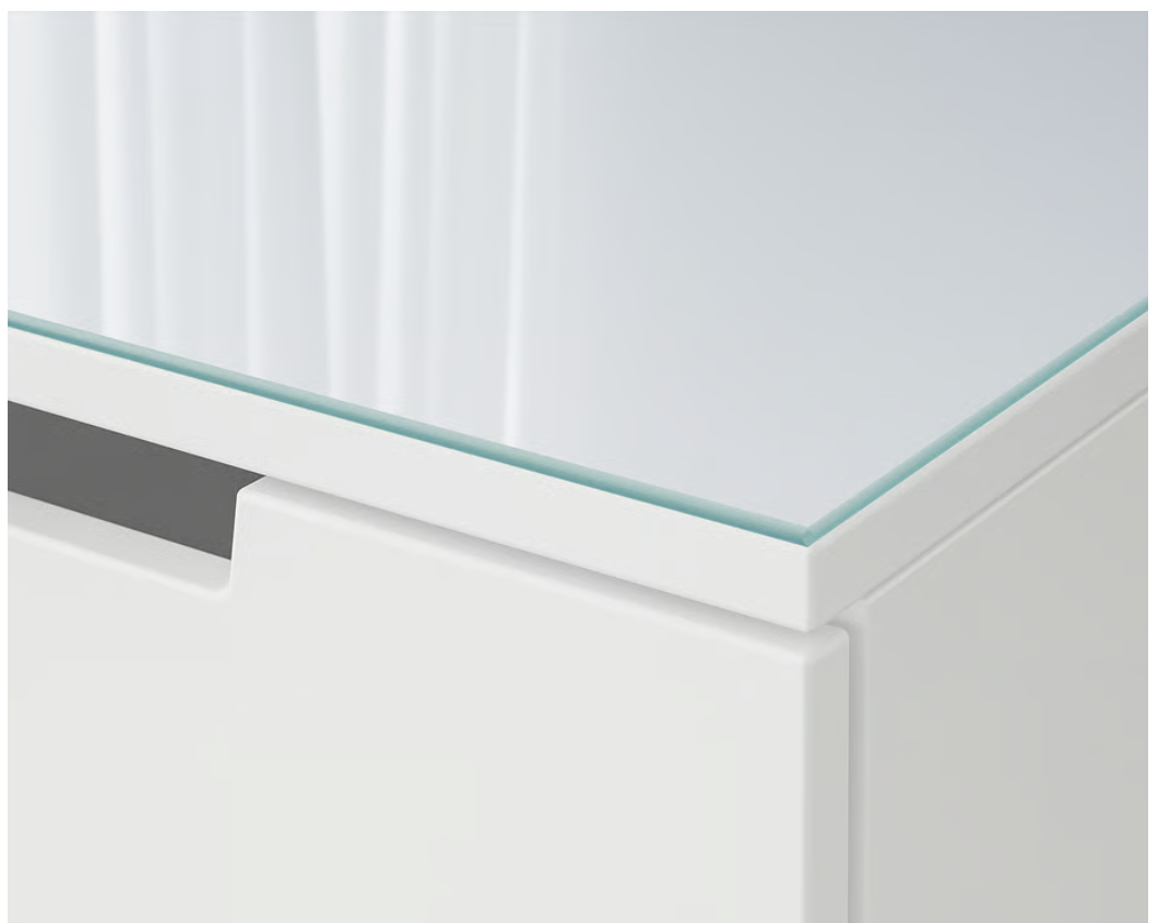 IKEA NORDLI Glass top, frosted white, 80x47 cm