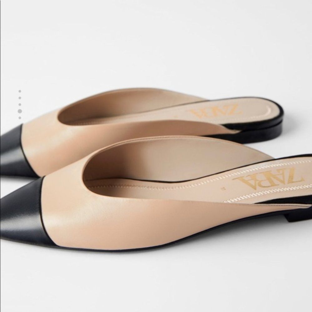 ZARA Two-Tone Cap-Toe Mules Size EU 40 - US 9-9.5 - photo 3