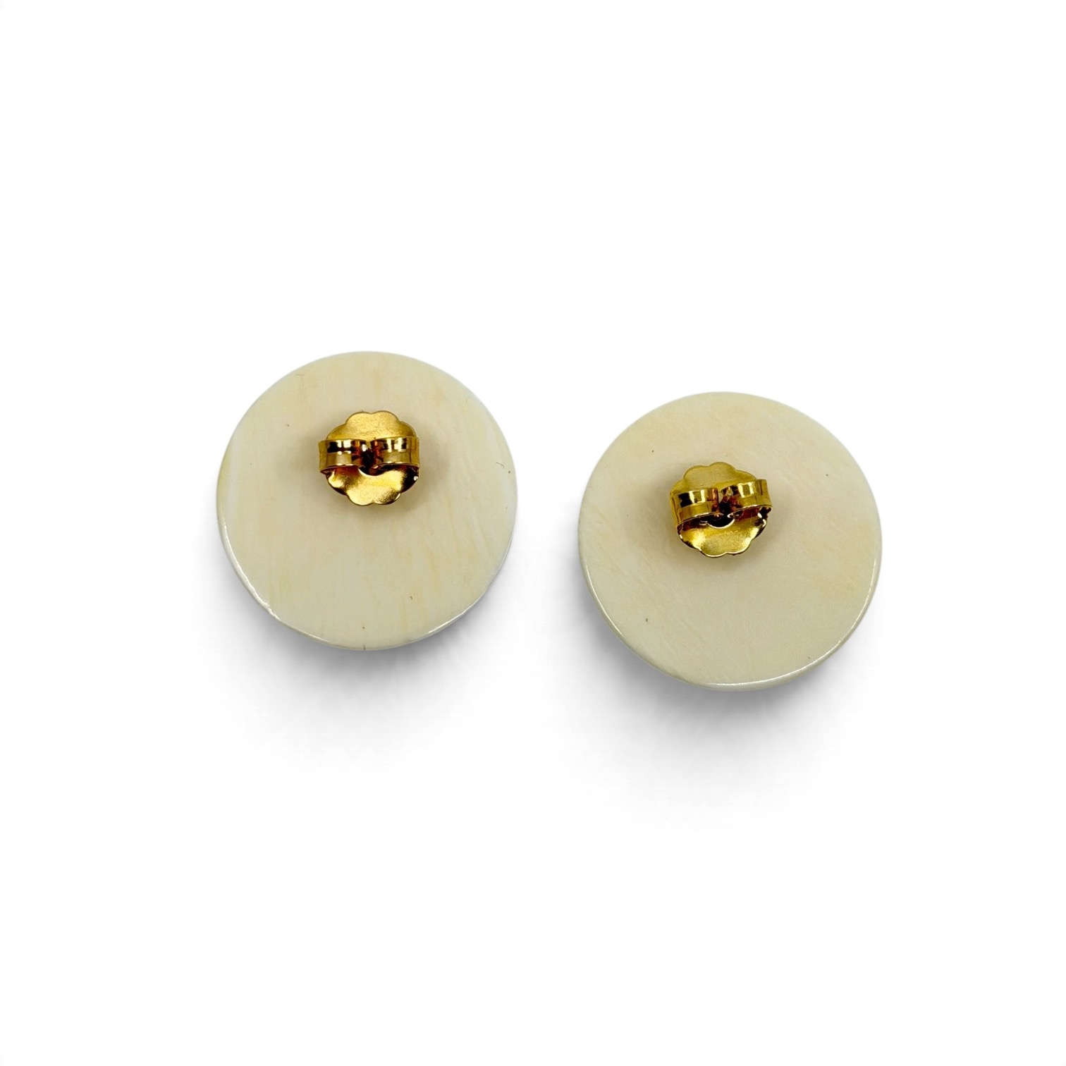 Vintage Japanese hand painted bone earrings - GM1101 - photo 4
