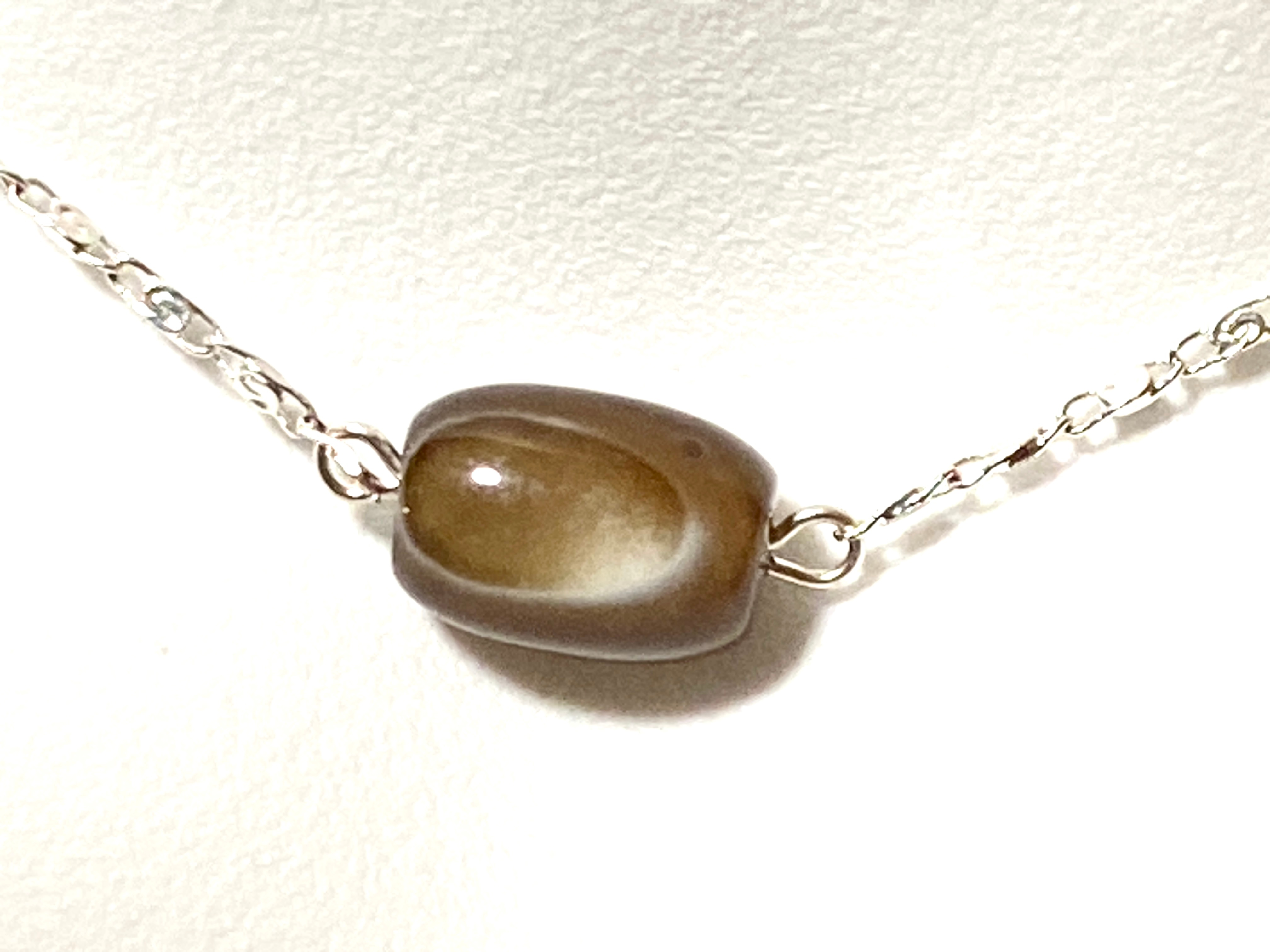 Natural Botswana Agate Short Necklace, Stainless Chain - photo 2