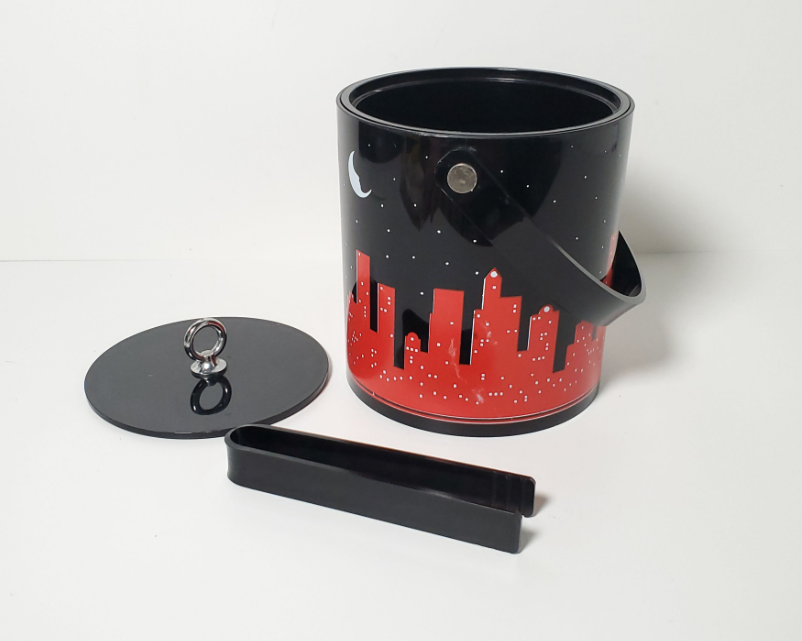 Vintage 1986 Enesco Curtis-Swann Pop Art Cityscape Ice Bucket