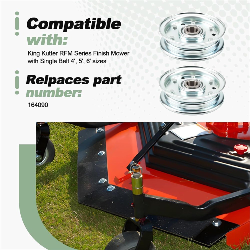 2PCS Idler Pulleys for King Kutter RFM Finish Mower - photo 2