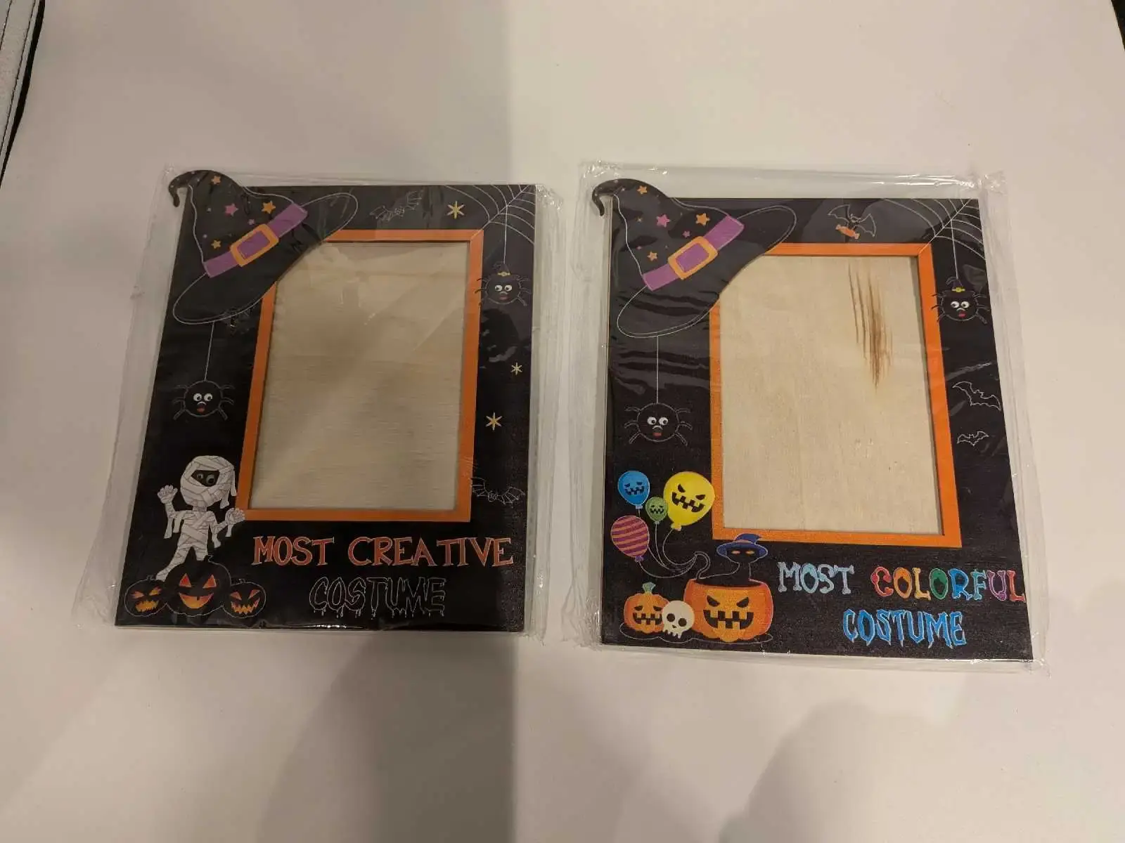 Set of 2 Halloween Wooden Picture Frames