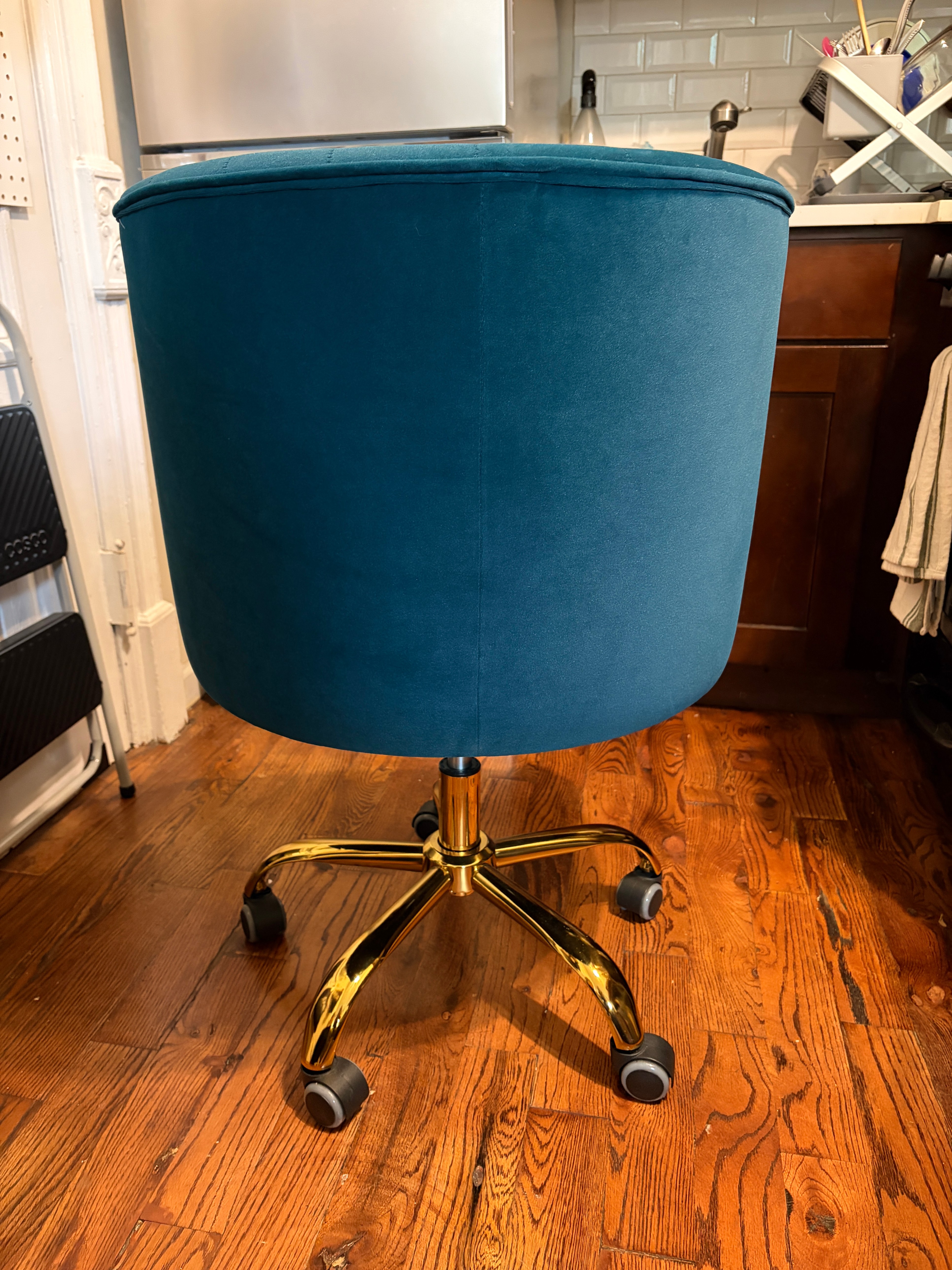 Turquoise Velvet Desk Chair - photo 3