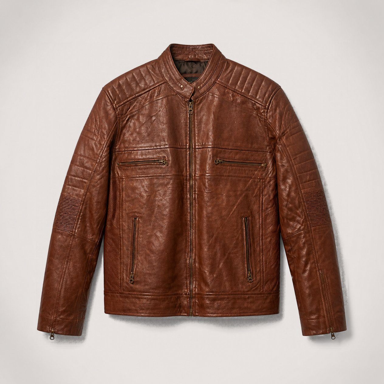JKT-057 — Men's leather moto jacket — brand new, size 2XL - photo 2