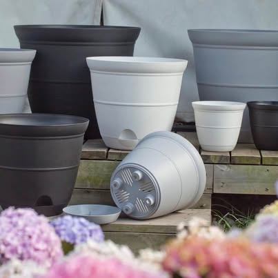 9-Pack White Resin Planter Pots – 6, 8 & 12 inch Sizes