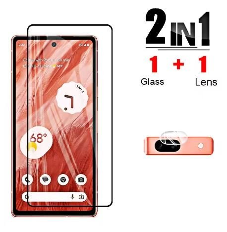 Google Pixel 6A Glass Screen Protector + lens film + wipes
