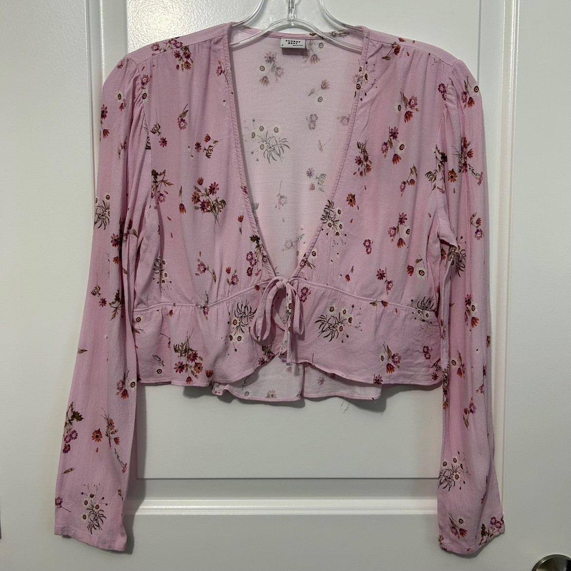 Sunday Best Pink Floral Wrap Top – Size S, Like New