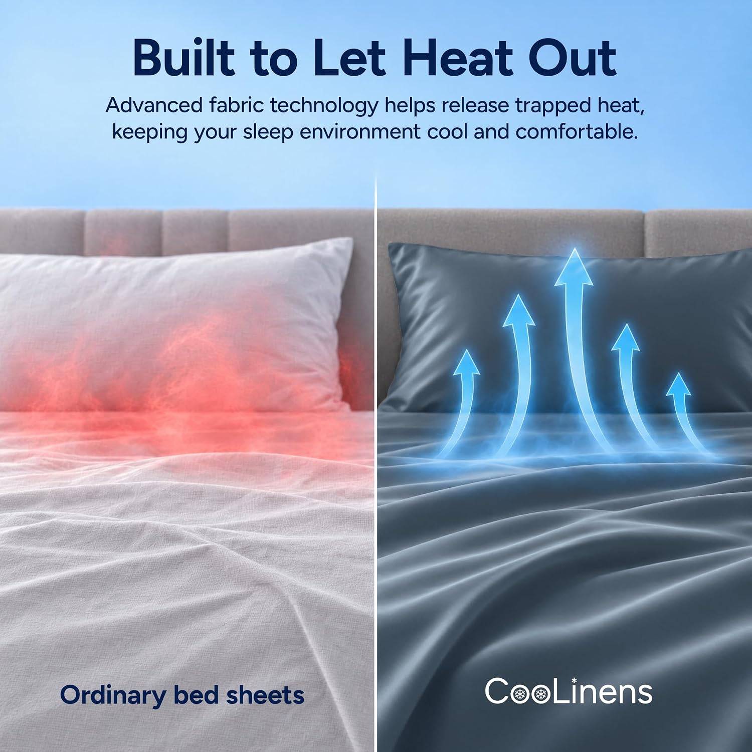 BreezeWeave 4 PC Queen Size Cooling Bed Sheets for Hot Sleepers - photo 4