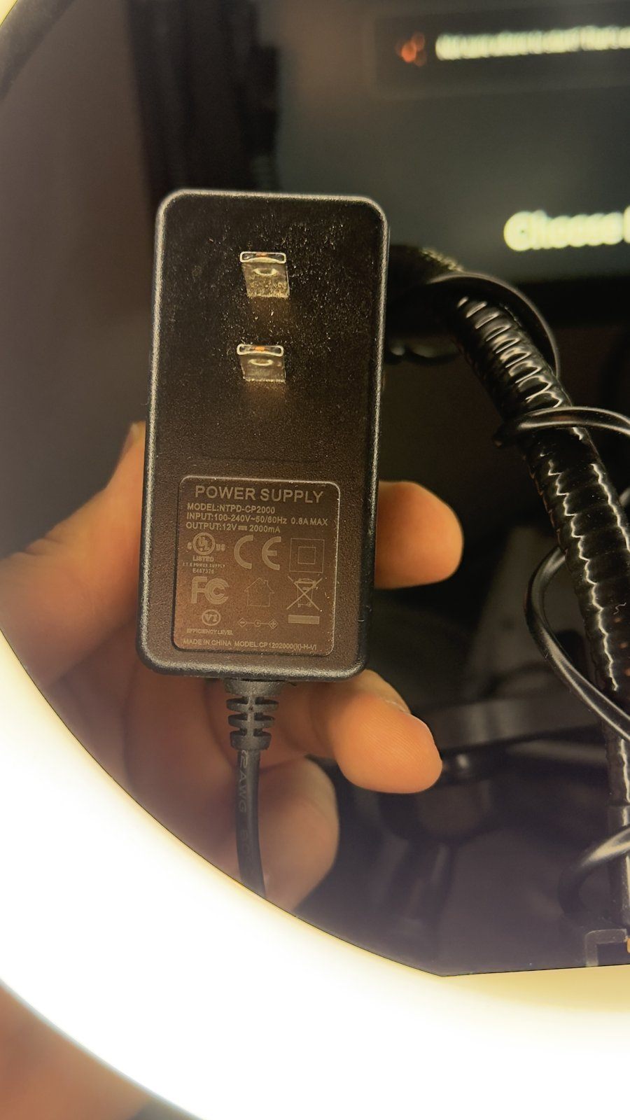 12V 2A AC Power Adapter NTPD-CP2000 – Barrel Plug, Yellow Tip - photo 3