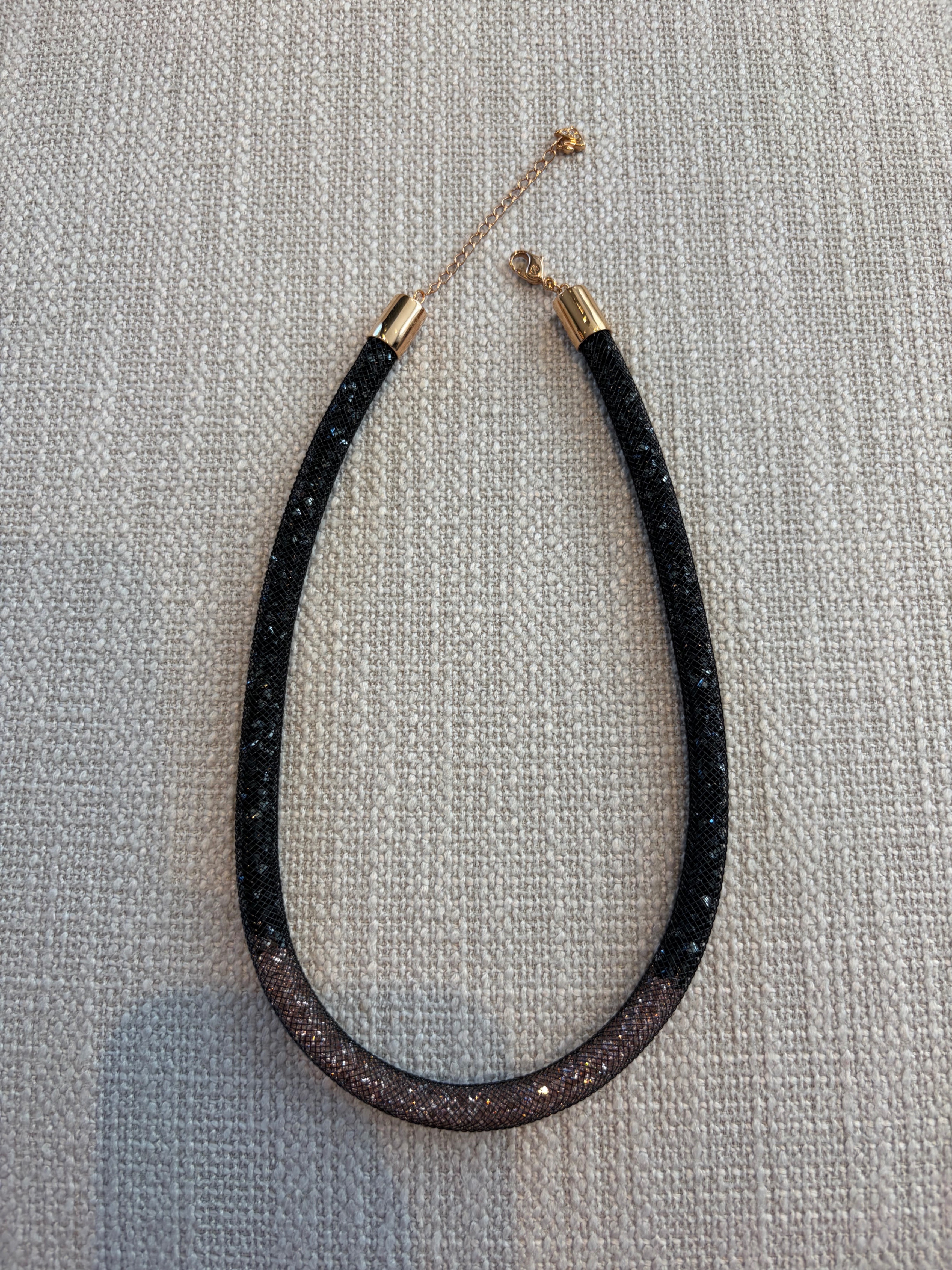 Swarovski Stardust Gradient Necklace, Black & Rose Gold Tone