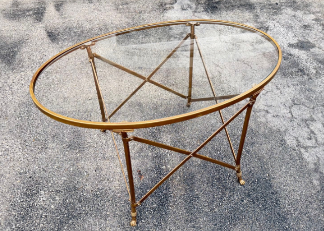 Brass and Gold tone and Glass Coffee Table - photo 3