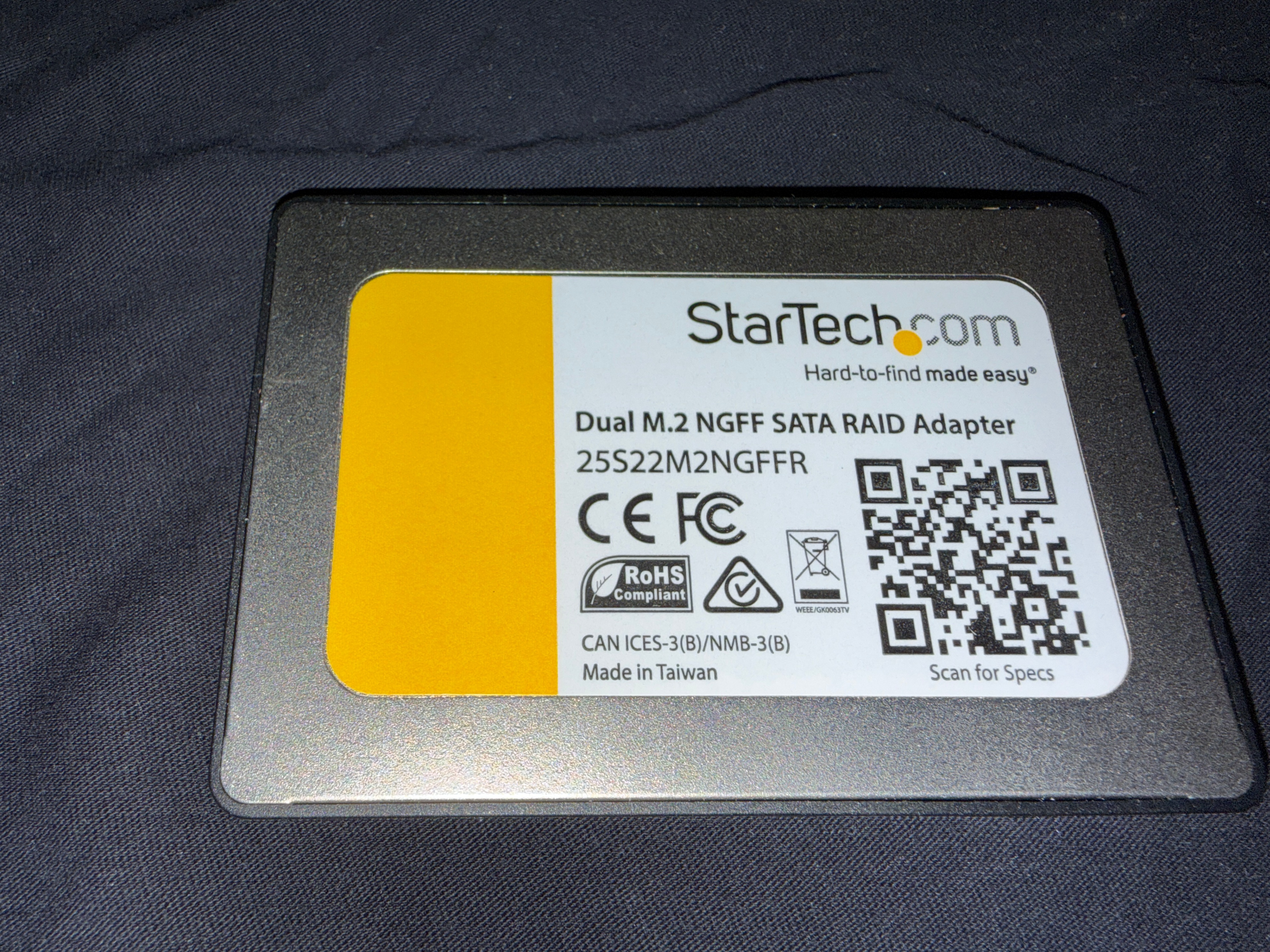 USED - StarTech Dual M.2 SATA RAID Adapter