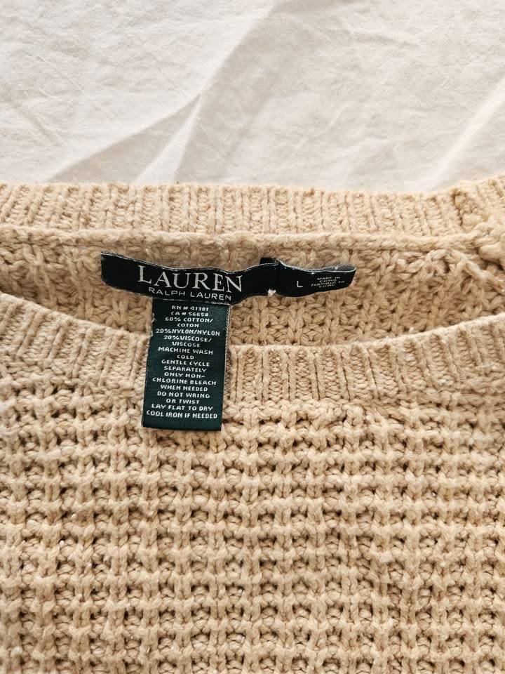 Lauren Ralph Lauren Waffle Knit Sweater - Women's L - photo 3