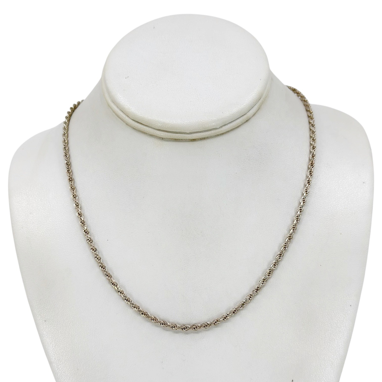 vintage sterling silver rope link chain necklace - GM1057 - photo 2