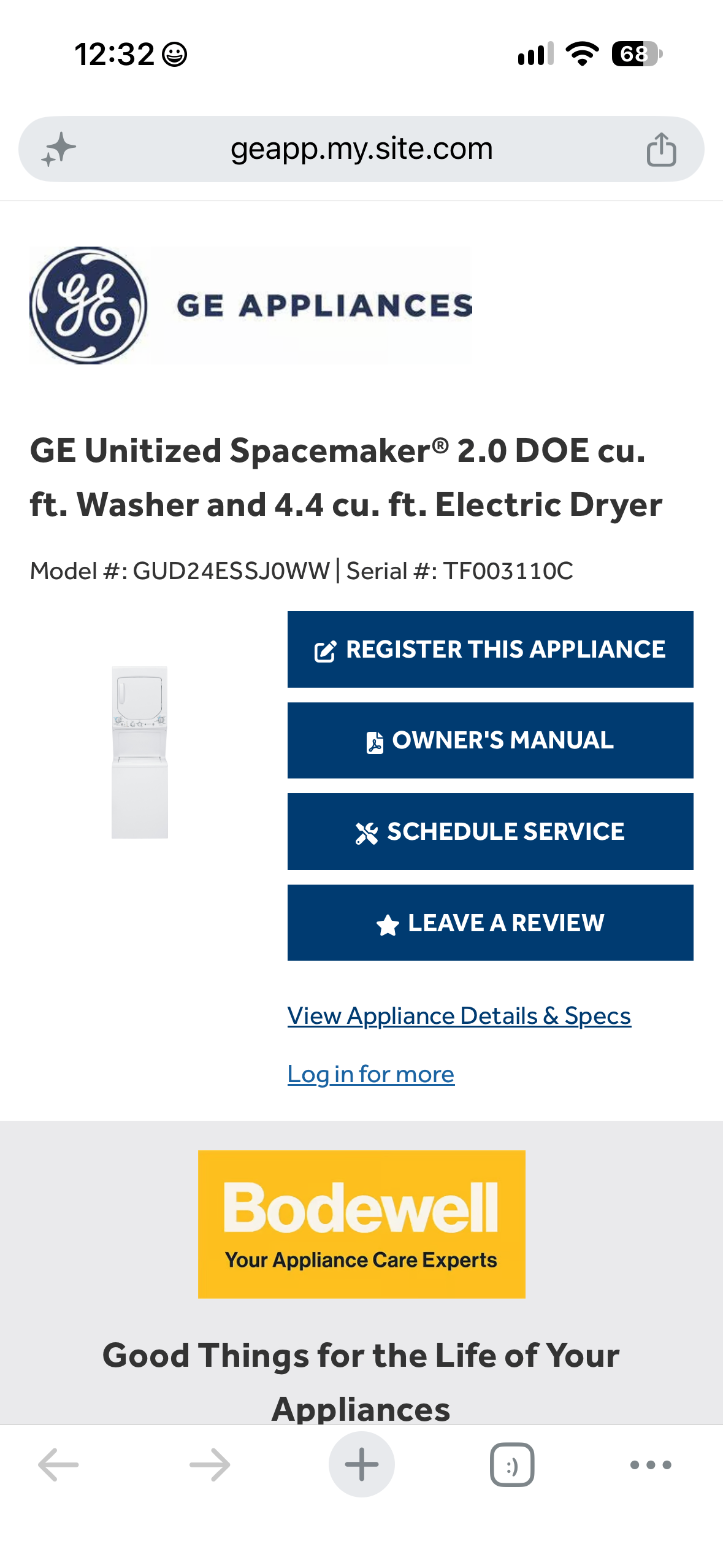 GE 24" Stacked Washer & Electric Dryer – Moving Sale! - photo 4