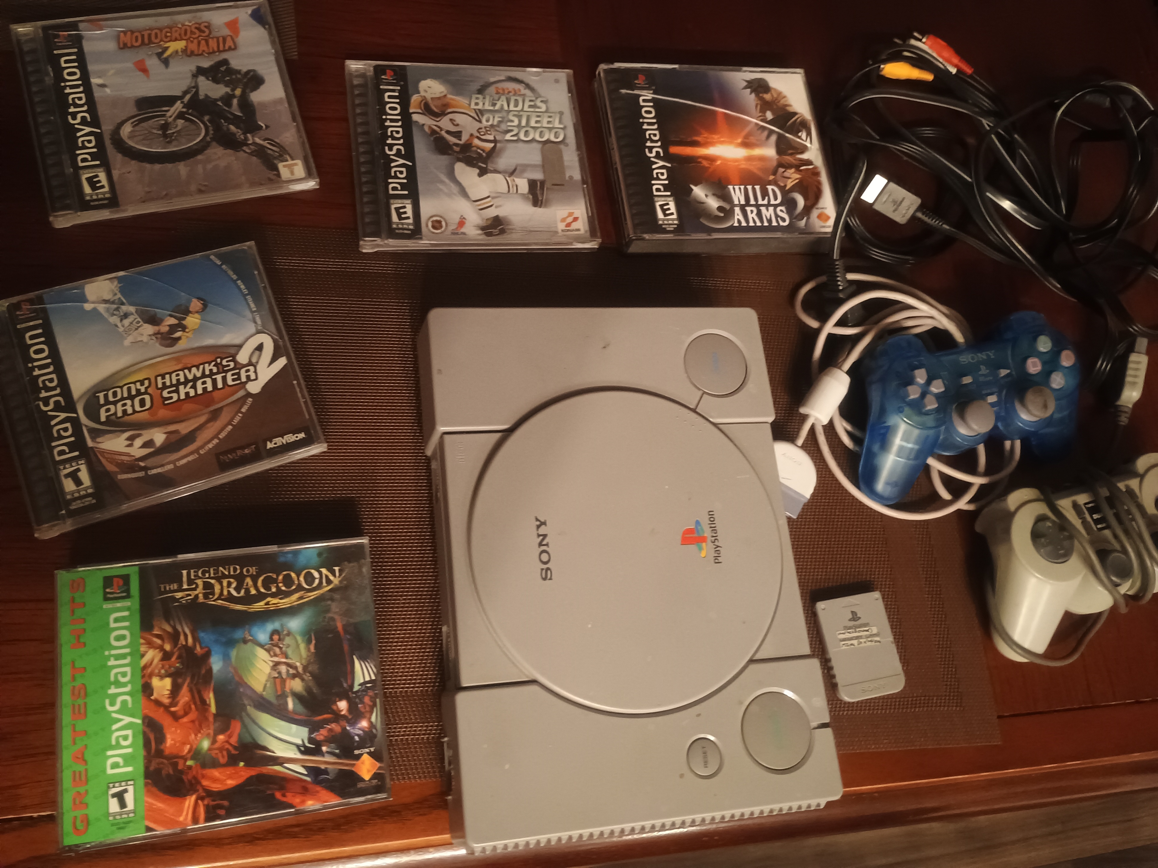 Sony PlayStation 1 Bundle: 2 Controllers, Memory Card & Games