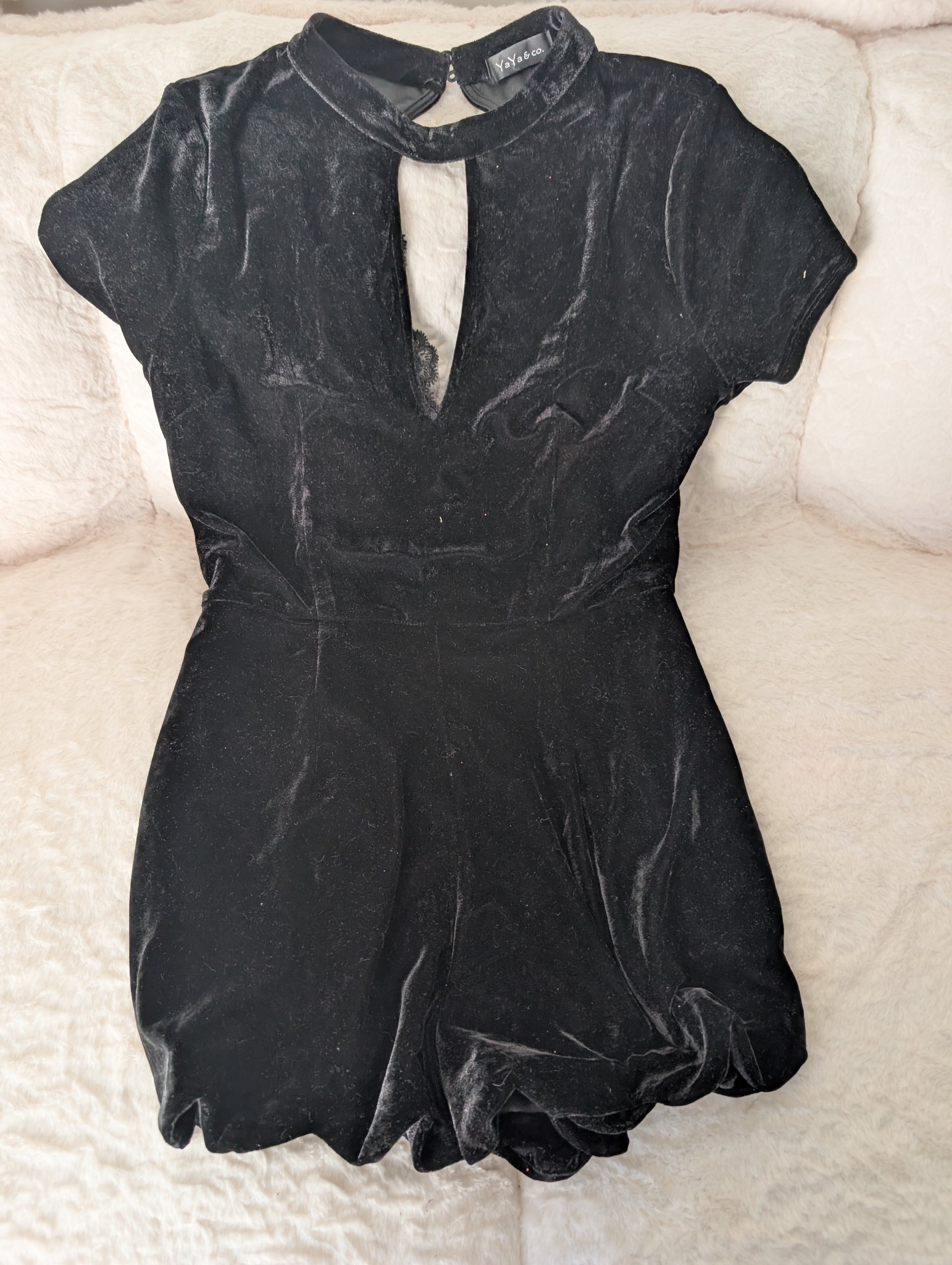 Black Velvet Romper