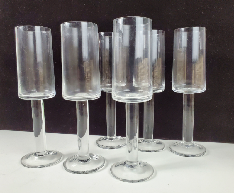 Vintage Mid-Century Modern Iittala "Mondo" Cylinder Wine Glasses - photo 2