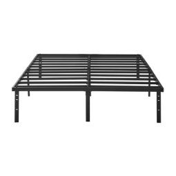 Queen 14" Heavy Duty Steel Slat Platform Bed Frame + Mattress
