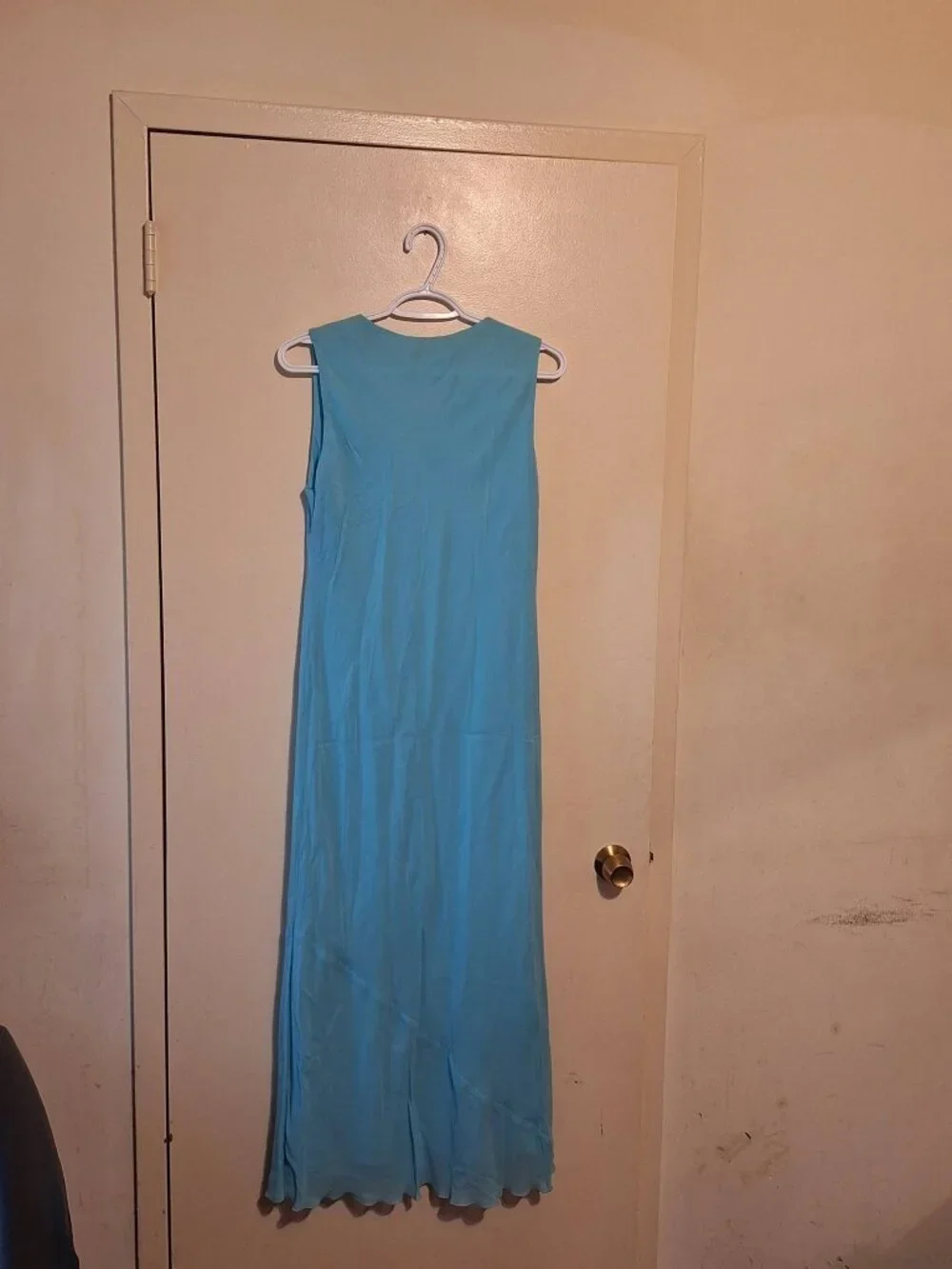 Country Casuals Made in Italy Aqua Blue Cupro Maxi Dress Size 12 - photo 2