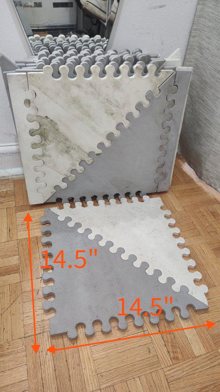 9.5 Tiles - Grey and White Foam Play Mat (14.5" x 14.5") - photo 2