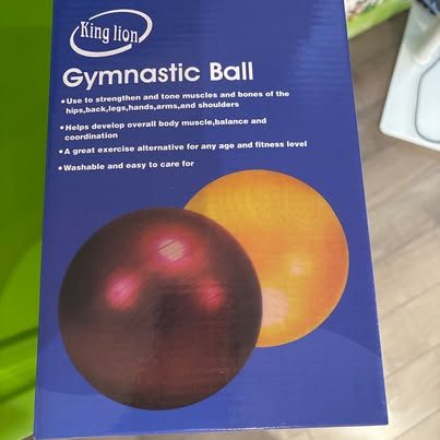 Yoga Ball - King Lion Gymnastic Ball w/ Foot Pump, Blue (New)