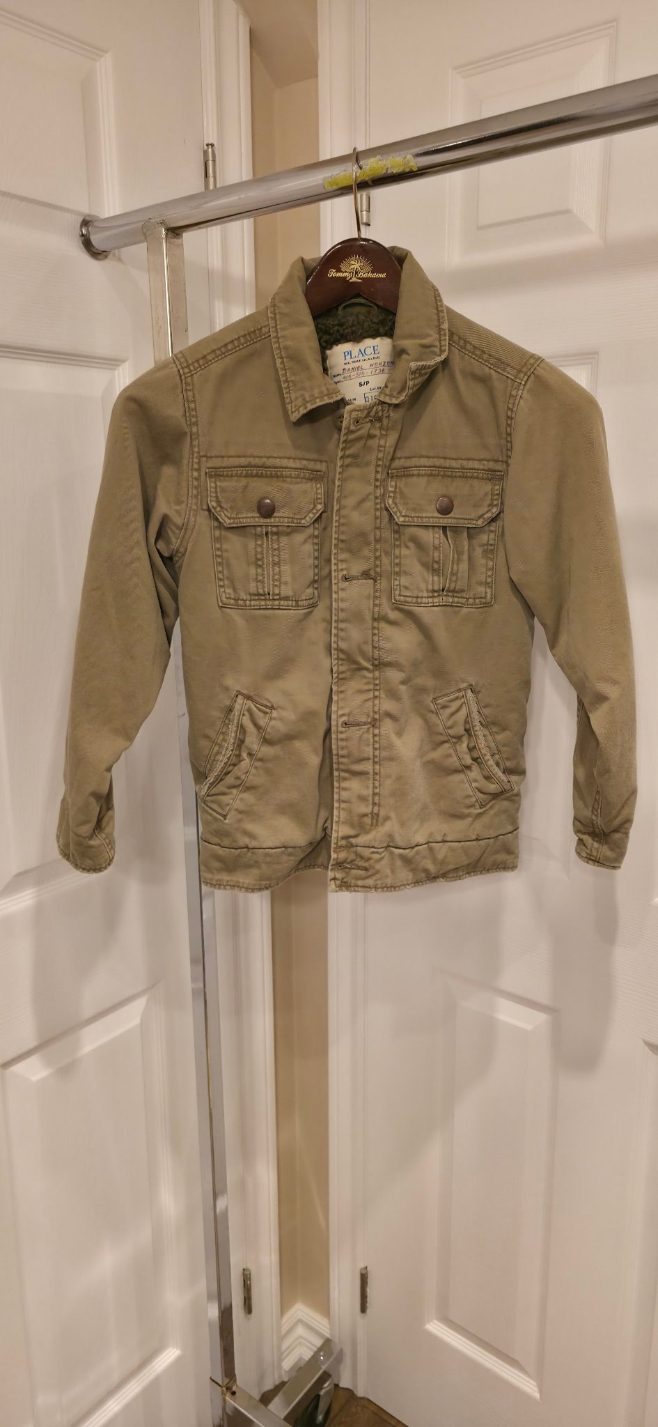 Kids Children's Place cargo-style jacket size S/P (6-7), khaki