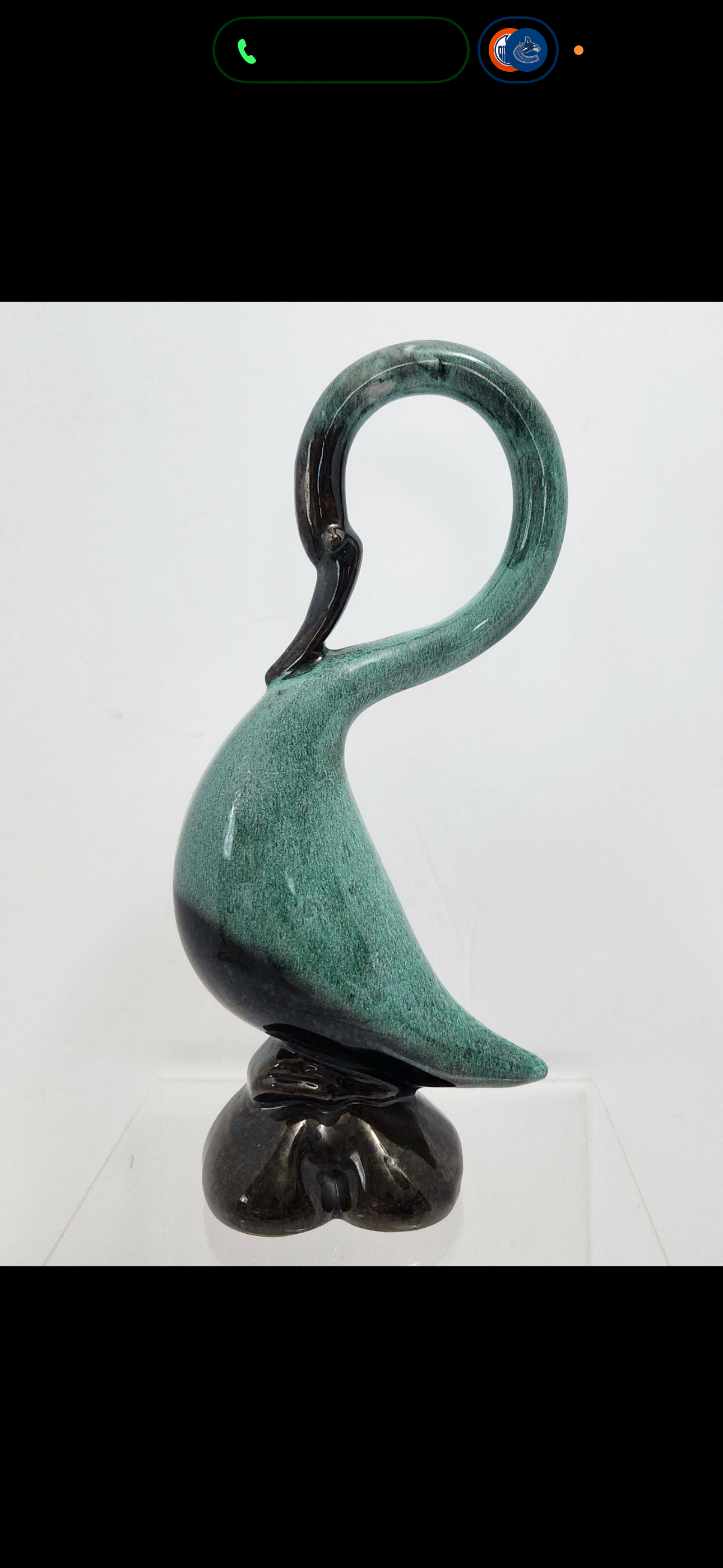 Vintage Ceramic GLAZED Swan Figurine - photo 2