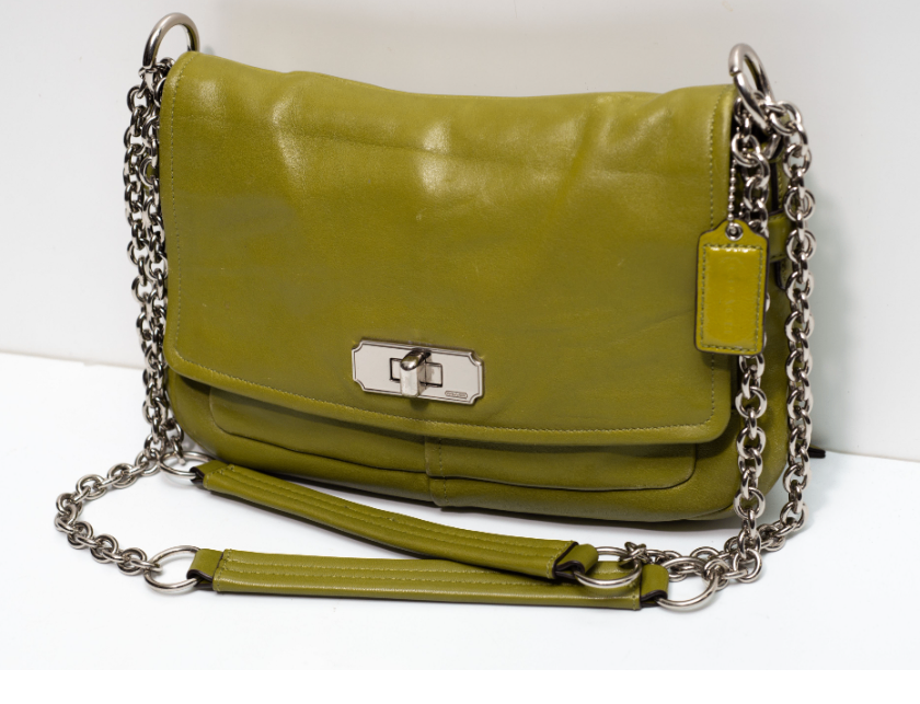 Authentic Vintage Coach Chelsea Olive Leather Shoulder Bag