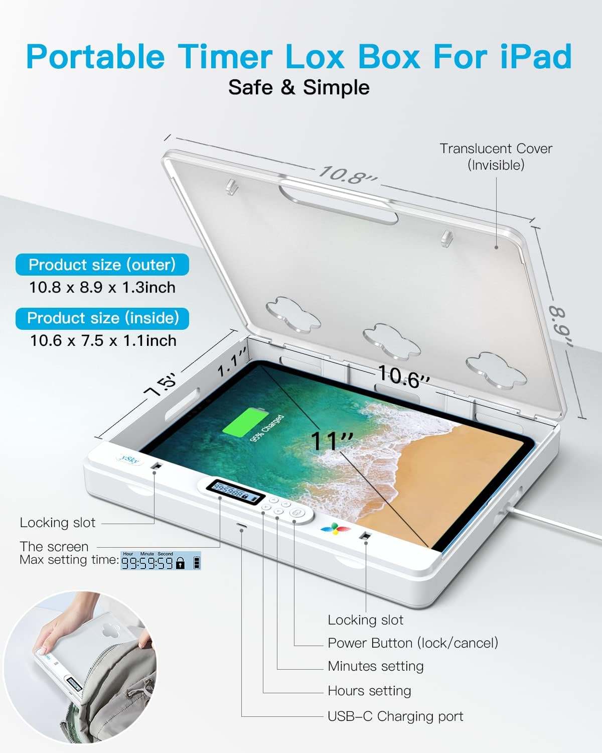 ySky Phone Lock Box with Timer for - photo 4