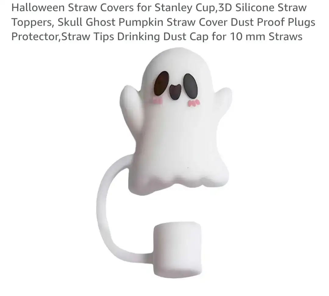 8PCS Ghost Halloween Straw Toppers