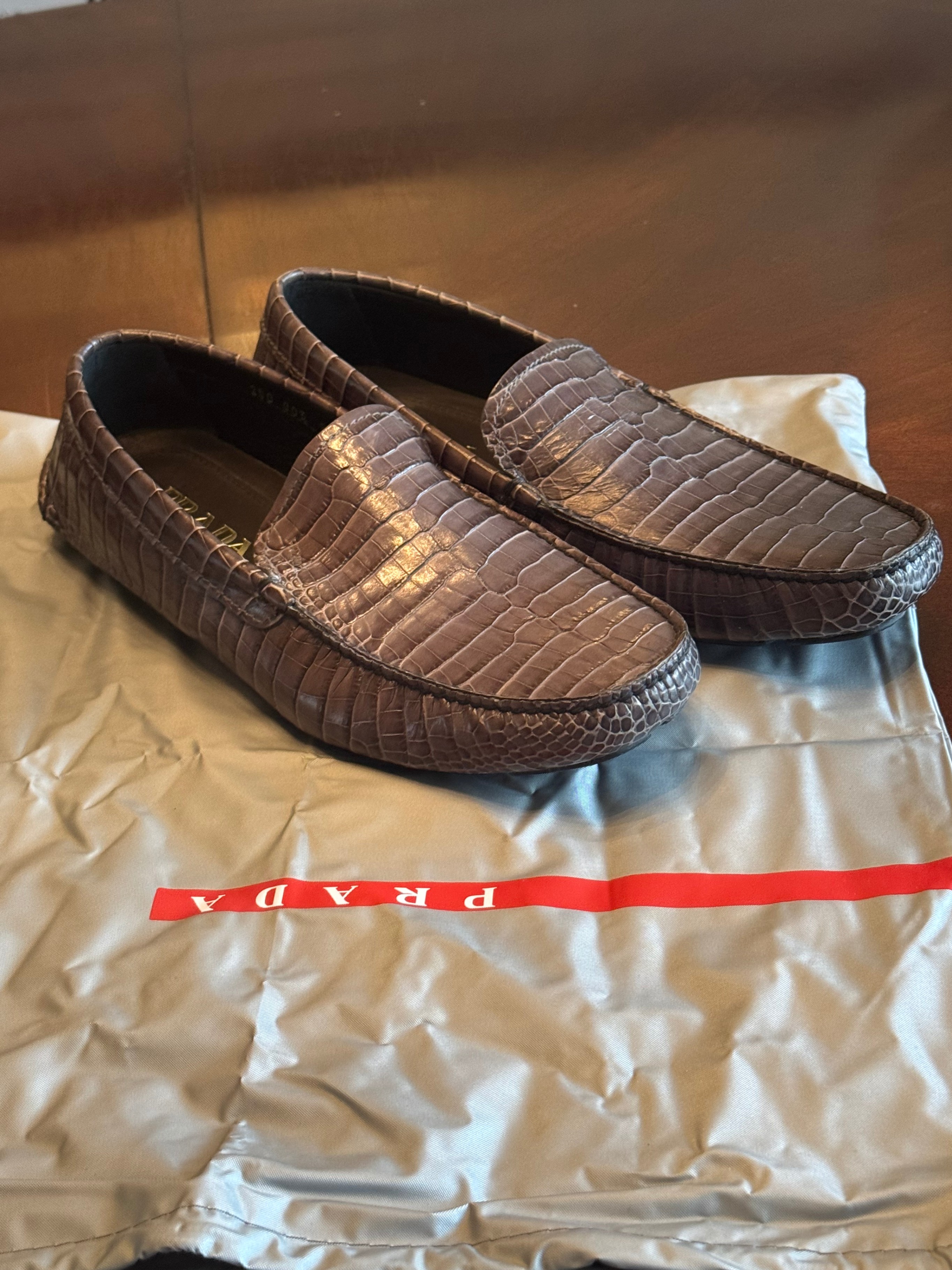 Prada leather loafer, Mens, grey textured - photo 3